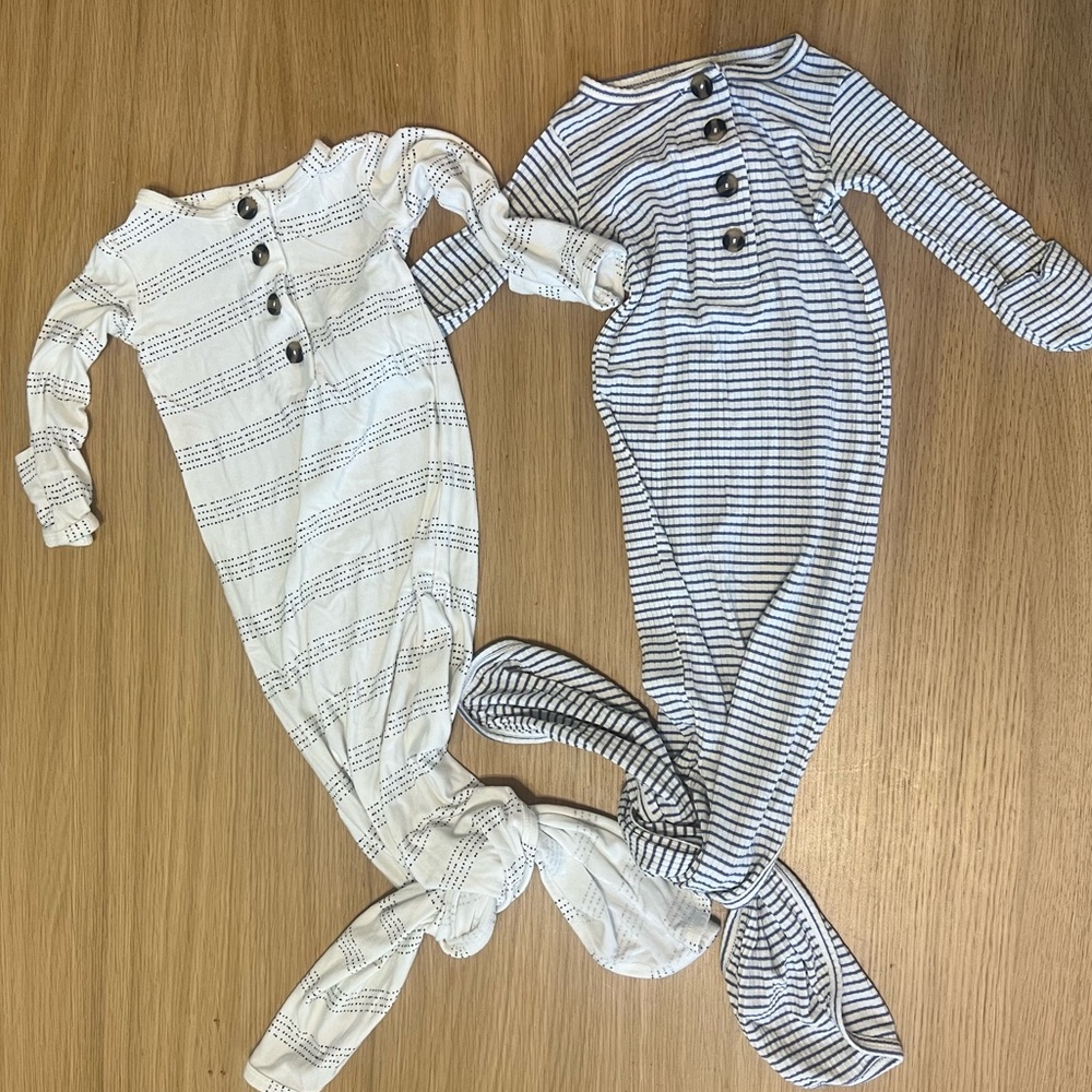 Two LOU LOU & COMPANY Knotted Gowns - Newborn - Like New